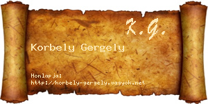Korbely Gergely névjegykártya